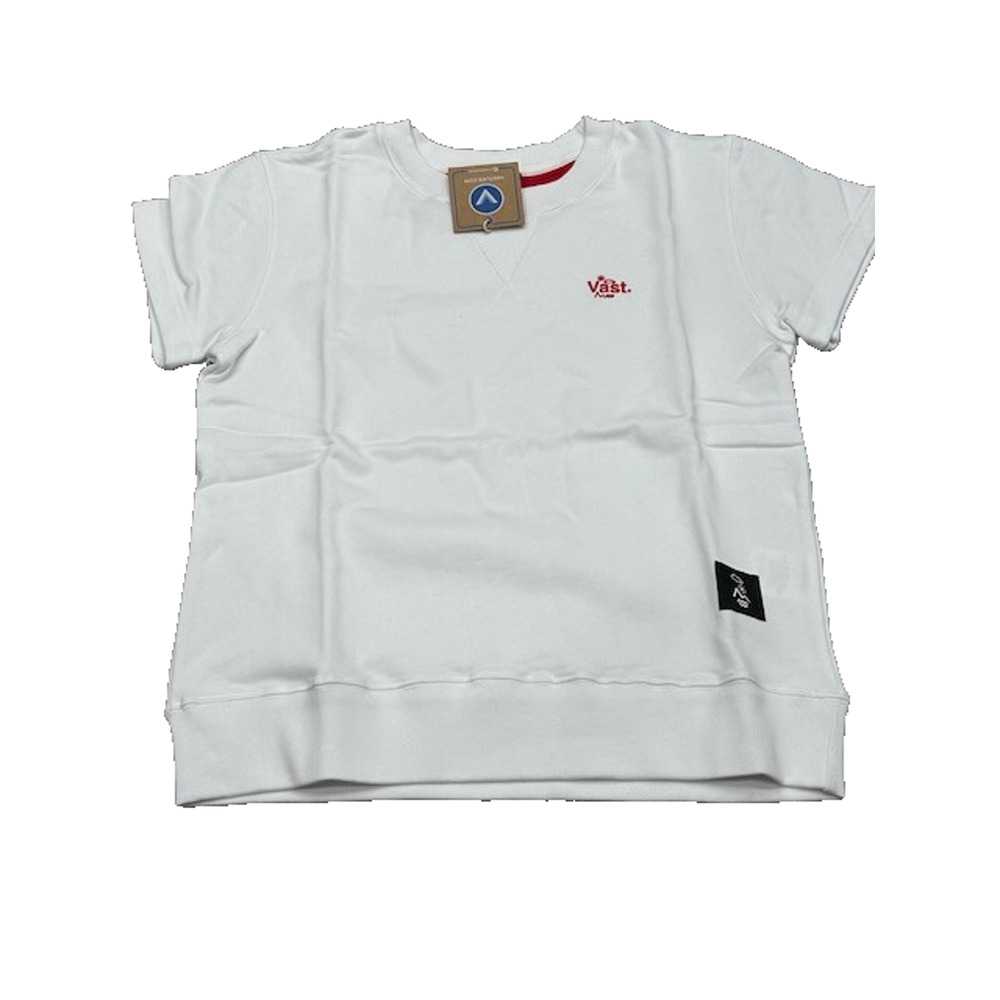 NWT VastLife Mens Short Sleeve Sweater Crew Neck Spell Out Logo White Size S‎